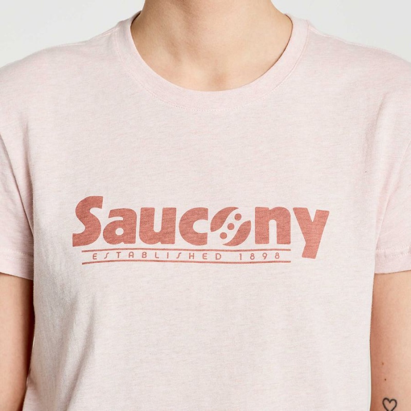 Women's Saucony Rested T Shirts Rose | Australia S53918-V80