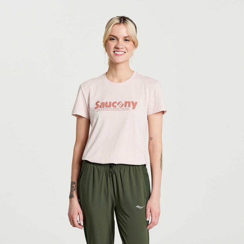 Women\'s Saucony Rested T Shirts Rose | Australia S53918-V80