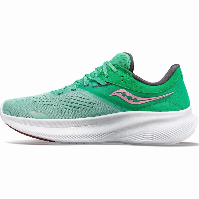 Women's Saucony Ride 16 Running Shoes Green / Pink | Australia S30826-B83