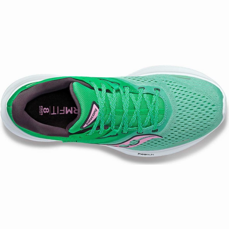 Women's Saucony Ride 16 Running Shoes Green / Pink | Australia S30826-B83