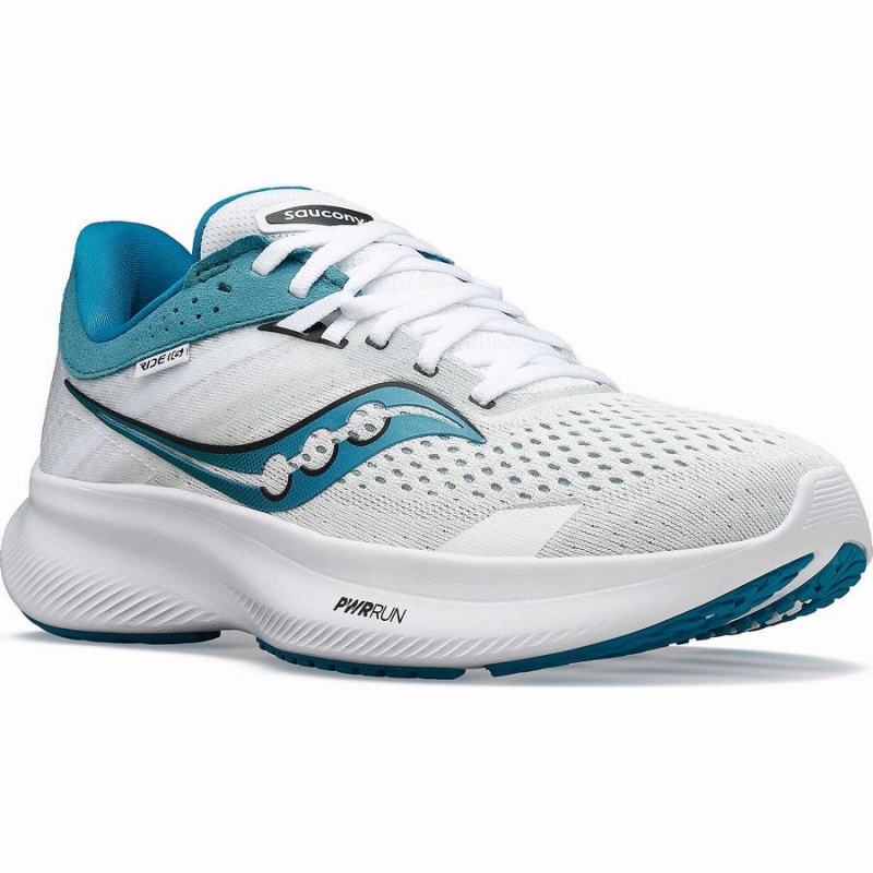 Women's Saucony Ride 16 Running Shoes White / Blue | Australia S53718-K58