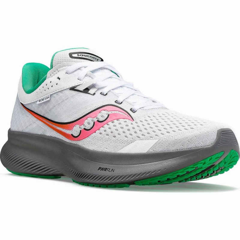 Women's Saucony Ride 16 Running Shoes White / Grey | Australia S20368-L54