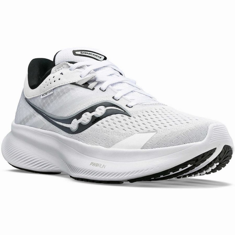 Women's Saucony Ride 16 Running Shoes White / Black | Australia S38451-Q57