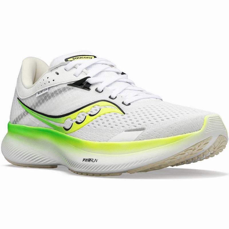 Women's Saucony Ride 16 Running Shoes White / Green | Australia S39821-M21