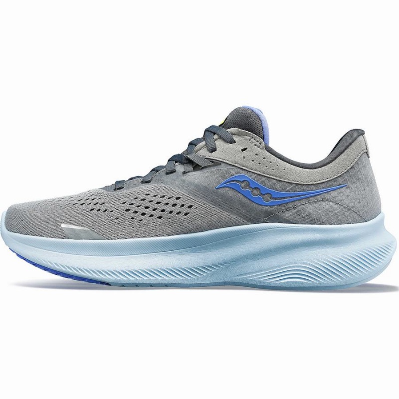 Women's Saucony Ride 16 Wide Running Shoes Grey / Blue | Australia S05437-S58