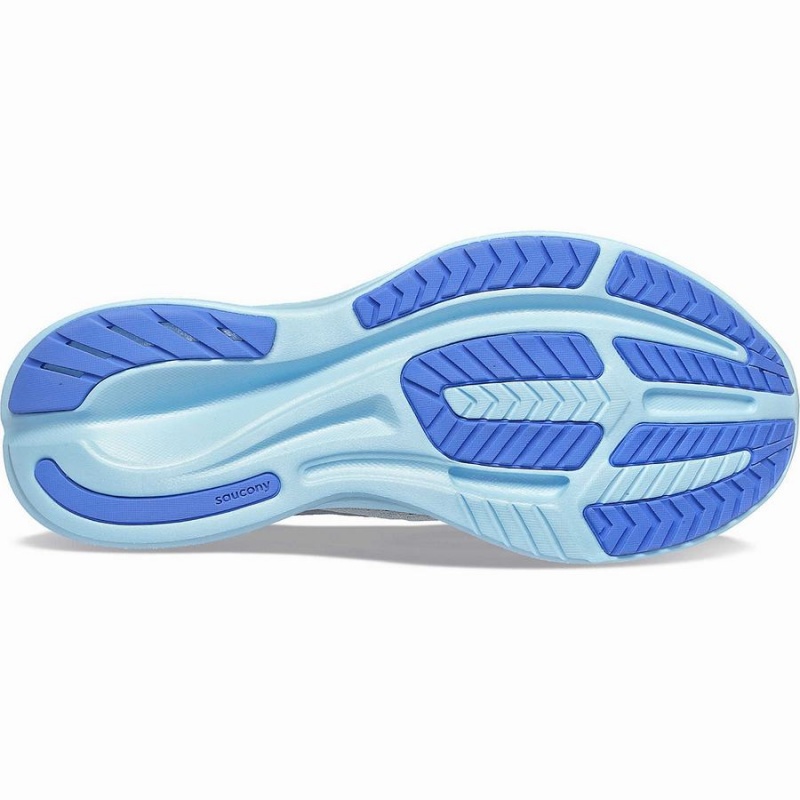 Women's Saucony Ride 16 Wide Running Shoes Grey / Blue | Australia S05437-S58