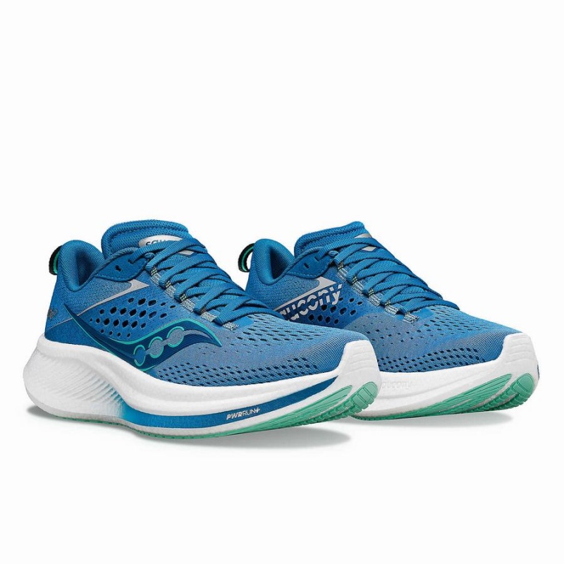 Women's Saucony Ride 17 Running Shoes Blue / Turquoise | Australia S62541-W39