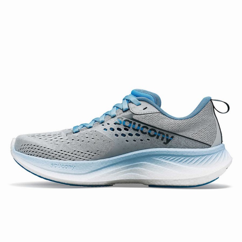 Women's Saucony Ride 17 Wide Running Shoes Grey / Blue | Australia S60915-C75