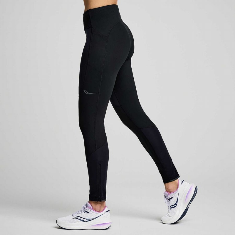 Women's Saucony Runshield Tight Black | Australia S08291-D62