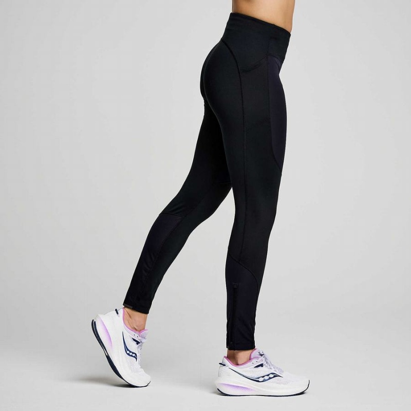 Women's Saucony Runshield Tight Black | Australia S08291-D62