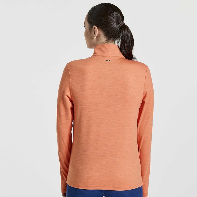 Women's Saucony Solstice 1/4 Zip Tops Orange | Australia S45169-X89