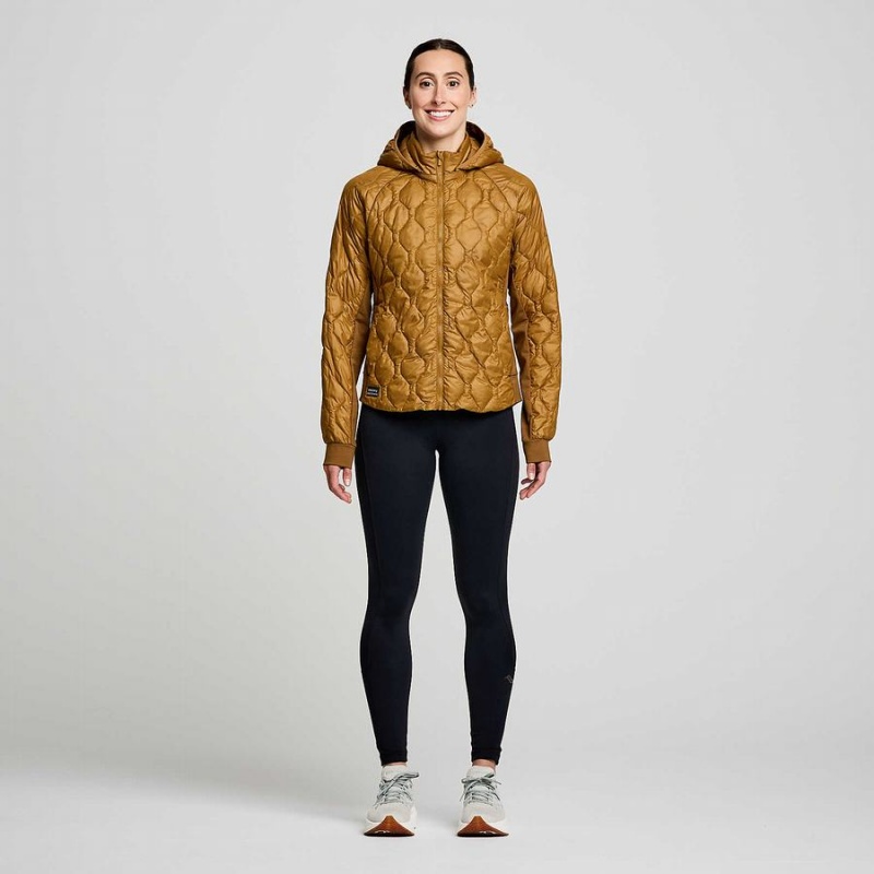 Women's Saucony Solstice Oysterpuff Jackets Brown | Australia S91502-G40