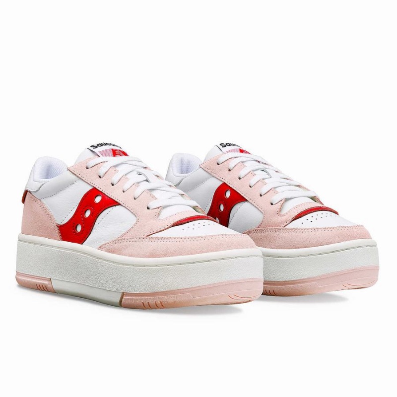 Women's Saucony St. Valentine Jazz Court Platform Sneakers White / Pink | Australia S71236-J18