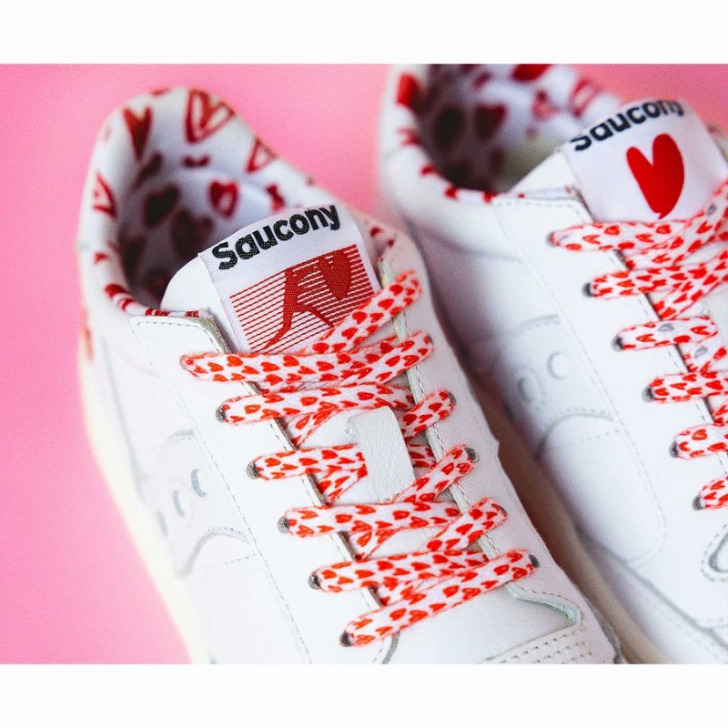 Women's Saucony St. Valentine Jazz Court Sneakers White | Australia S63198-Y39