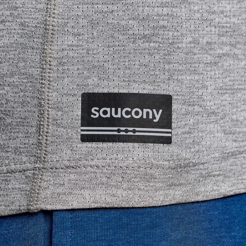 Women's Saucony Stopwatch Graphic Long Sleeve T Shirts Light Grey | Australia S56371-G03