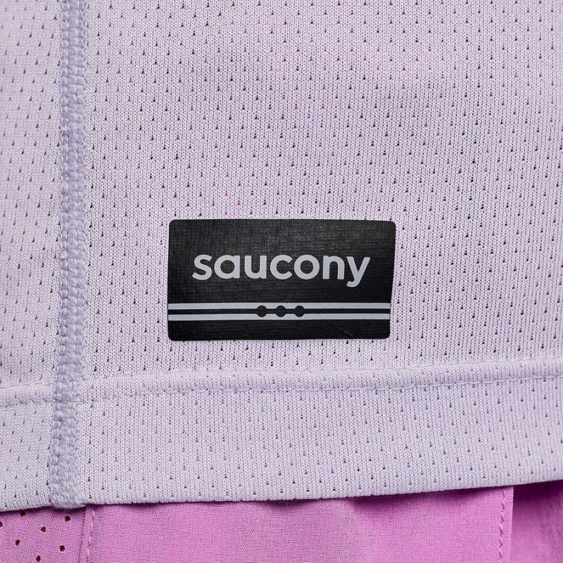 Women's Saucony Stopwatch Graphic Short Sleeve T Shirts Purple | Australia S56718-A40