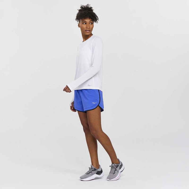 Women's Saucony Stopwatch Long Sleeve T Shirts White | Australia S01725-B53