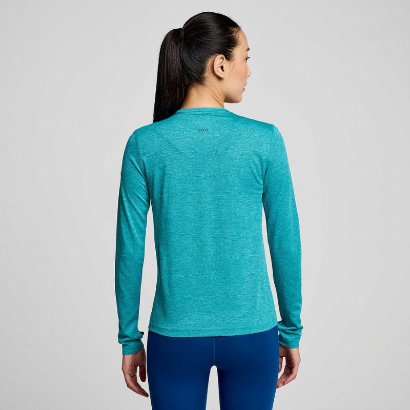 Women's Saucony Stopwatch Long Sleeve T Shirts Turquoise | Australia S18764-S98