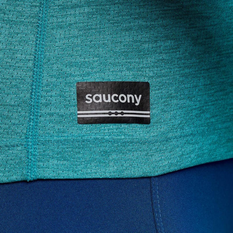 Women's Saucony Stopwatch Long Sleeve T Shirts Turquoise | Australia S18764-S98