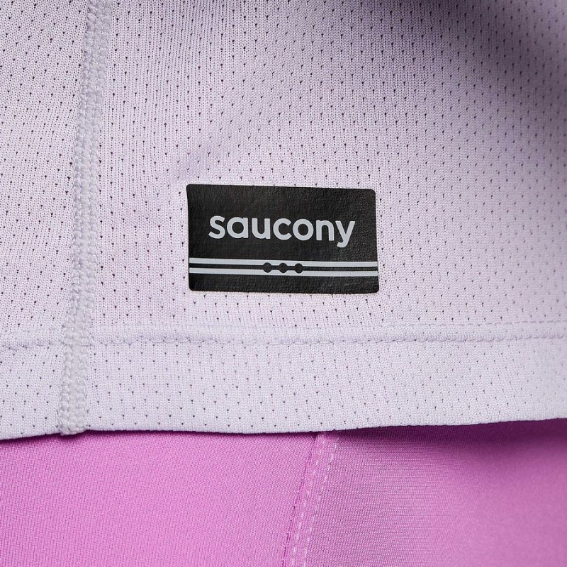 Women's Saucony Stopwatch Long Sleeve T Shirts Purple | Australia S46259-D40