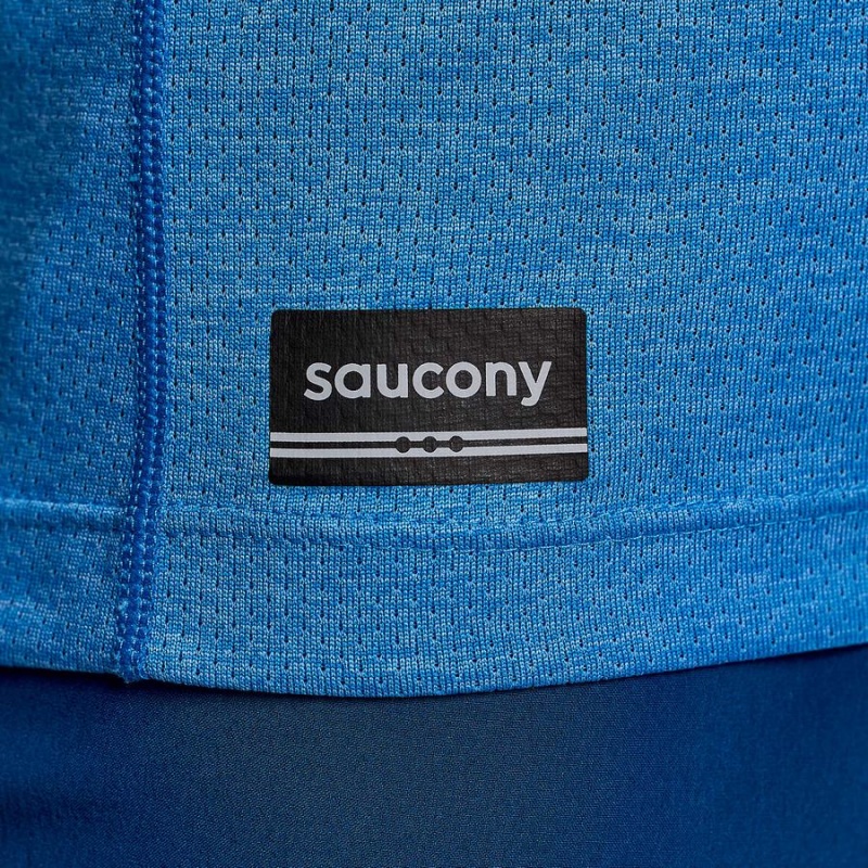 Women's Saucony Stopwatch Short Sleeve T Shirts Blue | Australia S89615-S15