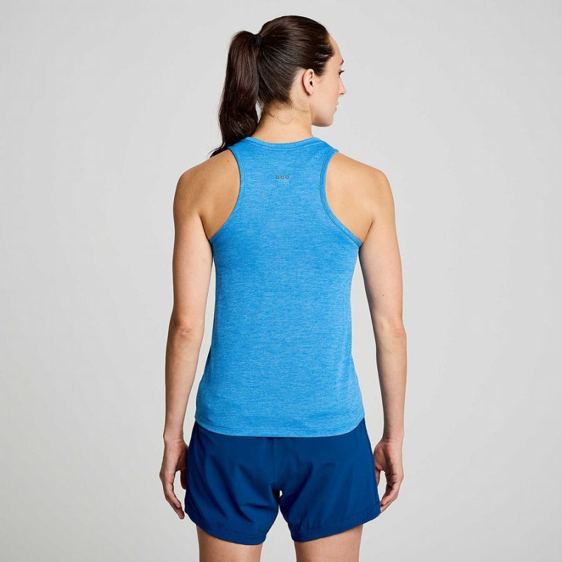 Women's Saucony Stopwatch Singlet Tank Top Blue | Australia S53694-W98