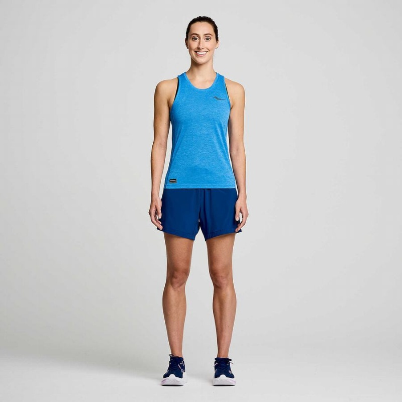 Women's Saucony Stopwatch Singlet Tank Top Blue | Australia S53694-W98