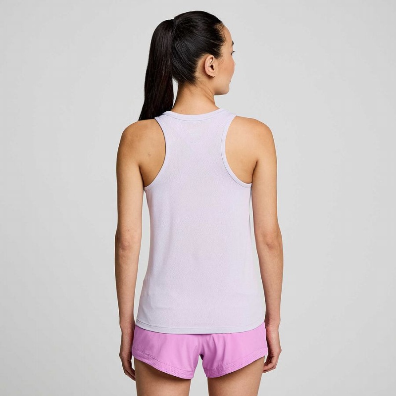 Women's Saucony Stopwatch Singlet Tank Top Purple | Australia S17930-R37