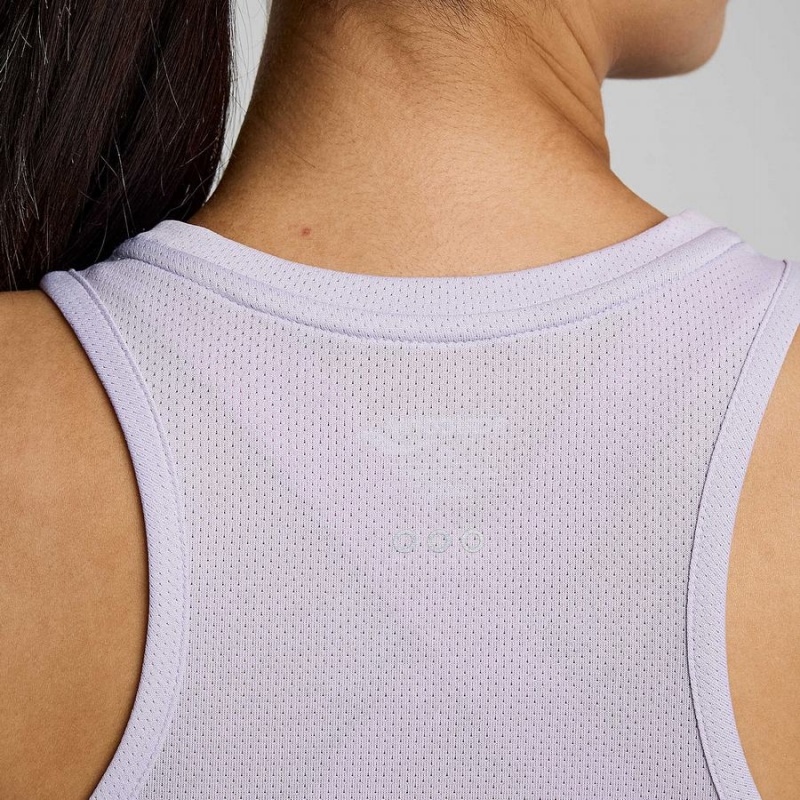 Women's Saucony Stopwatch Singlet Tank Top Purple | Australia S17930-R37