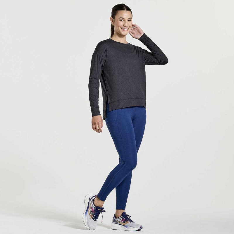 Women's Saucony Sunday Layer Tops Black | Australia S76594-J14