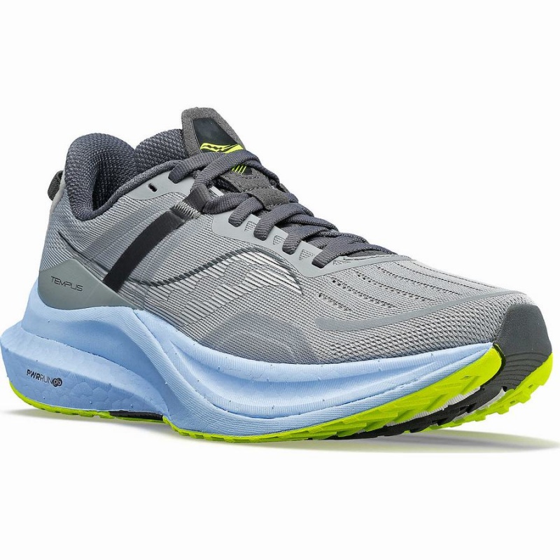 Women's Saucony Tempus Running Shoes Grey / Blue | Australia S89167-Y17