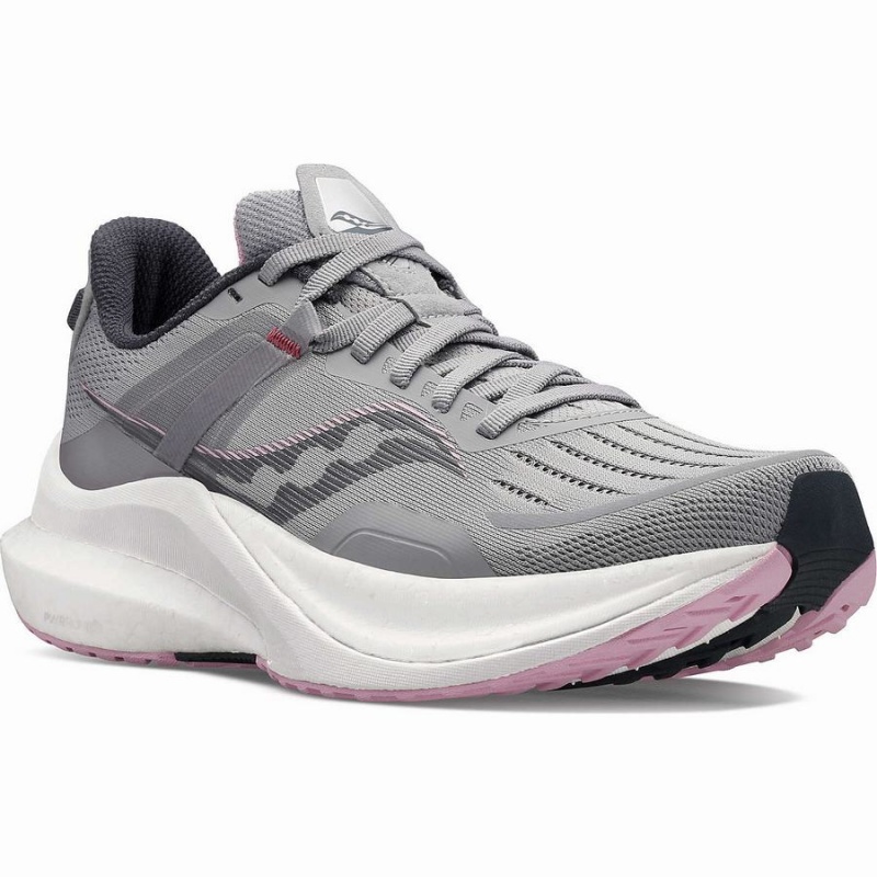 Women's Saucony Tempus Running Shoes Grey / Pink | Australia S15392-C92