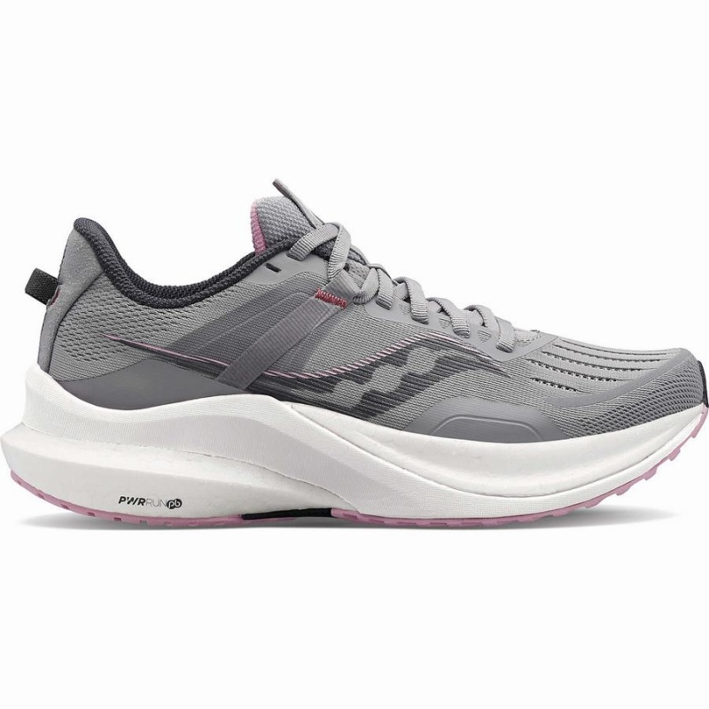 Women\'s Saucony Tempus Running Shoes Grey / Pink | Australia S15392-C92