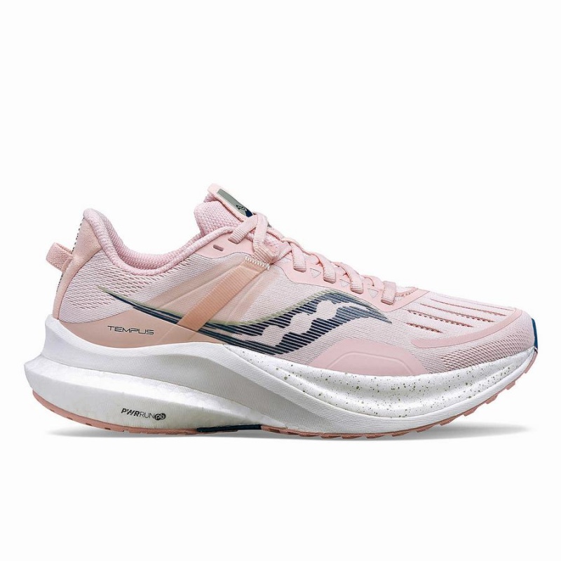 Women\'s Saucony Tempus Running Shoes Pink / Navy | Australia S52708-Y74