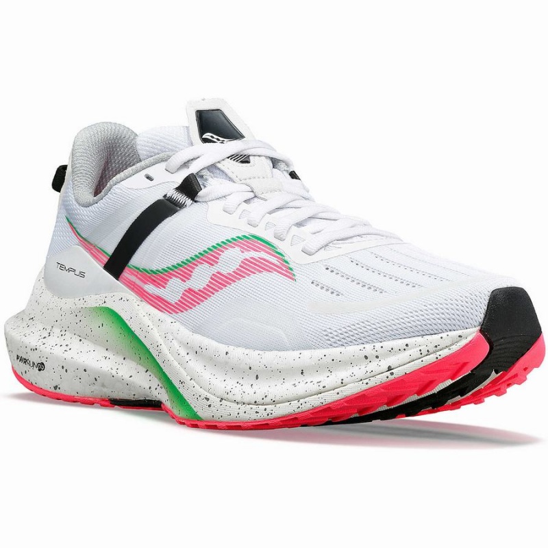 Women's Saucony Tempus Running Shoes White / Pink | Australia S80693-W74