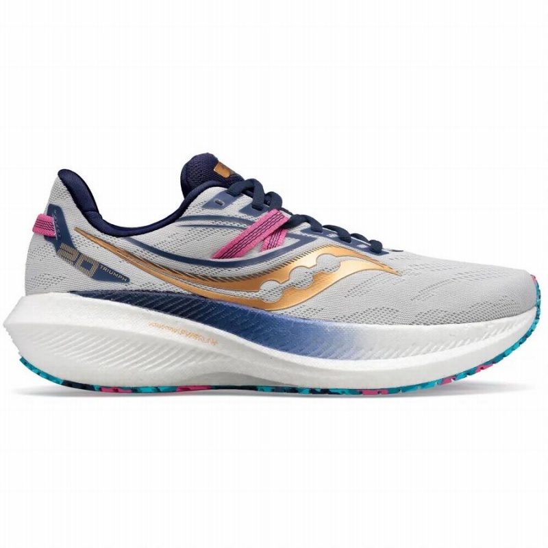 Women\'s Saucony Triumph 20 Running Shoes Grey / Gold | Australia S06275-F34