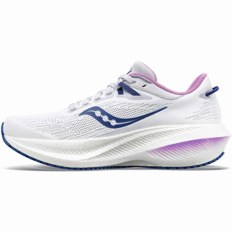 Women's Saucony Triumph 21 Running Shoes White / Indigo | Australia S96320-U08