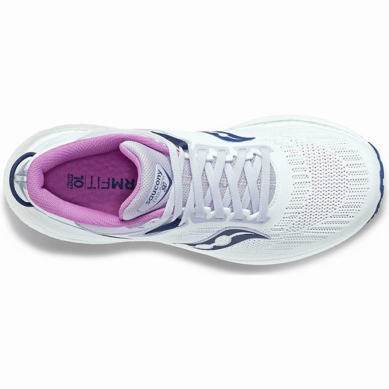 Women's Saucony Triumph 21 Running Shoes White / Indigo | Australia S96320-U08