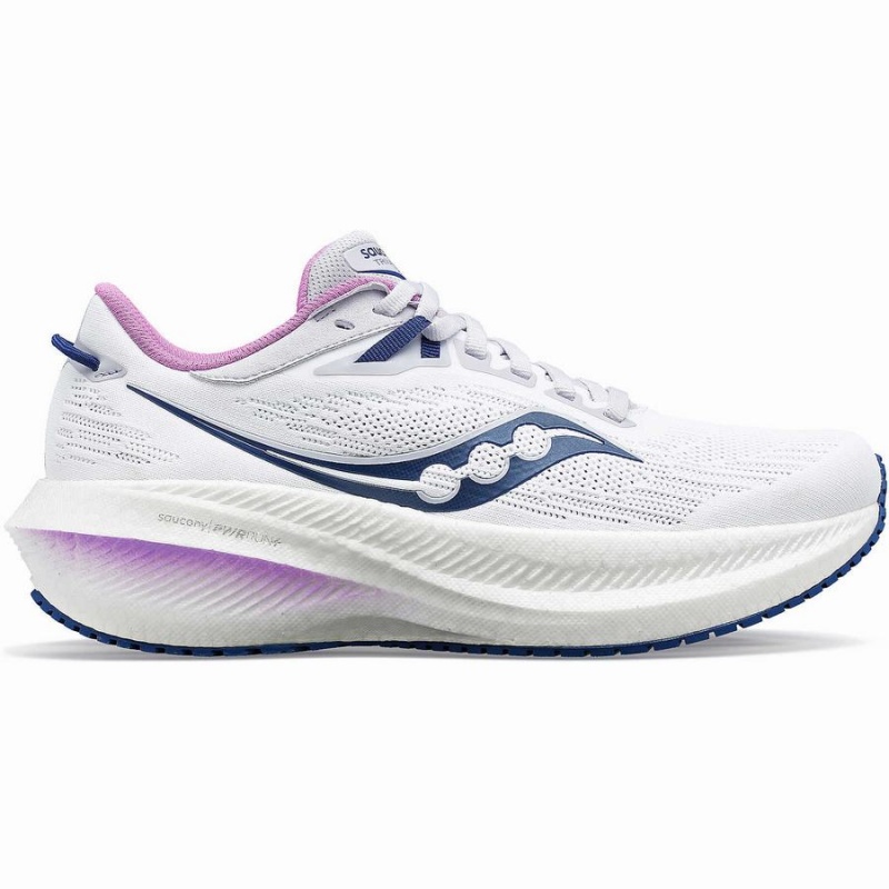 Women\'s Saucony Triumph 21 Running Shoes White / Indigo | Australia S96320-U08