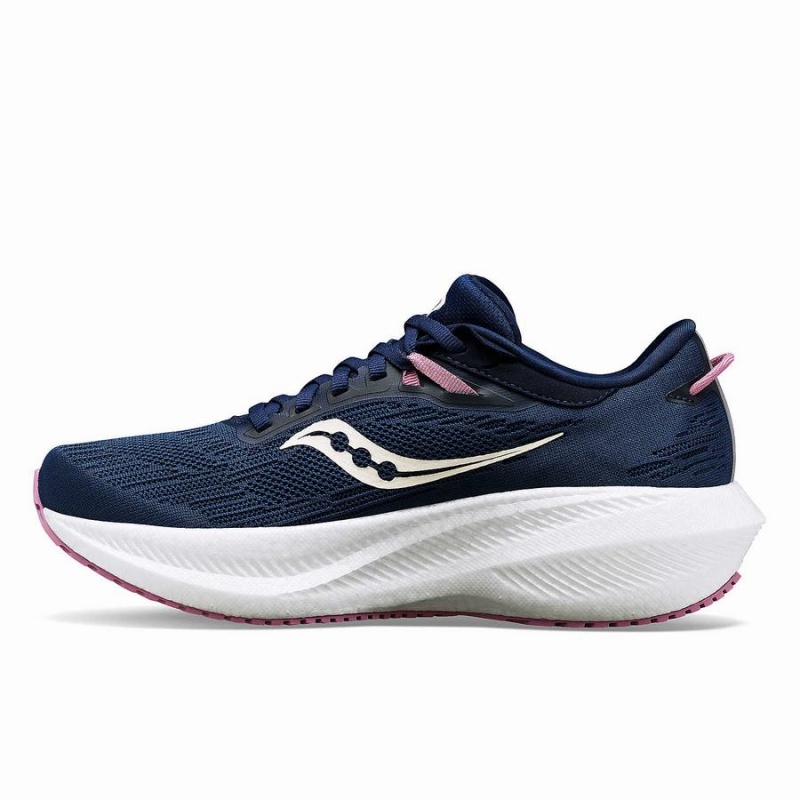 Women's Saucony Triumph 21 Running Shoes Navy / Purple | Australia S15907-Z13