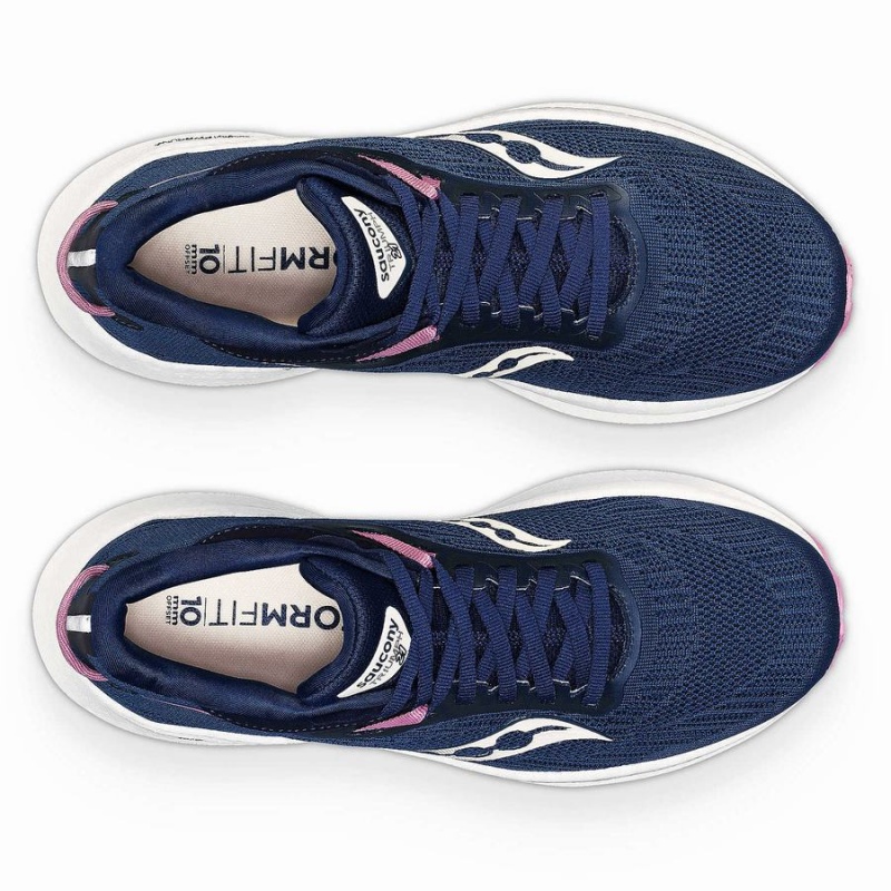 Women's Saucony Triumph 21 Running Shoes Navy / Purple | Australia S15907-Z13