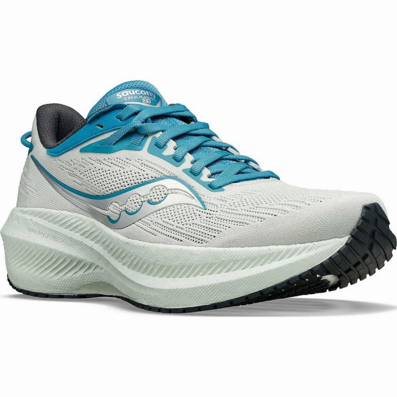 Women's Saucony Triumph 21 Running Shoes White / Blue | Australia S90362-X56