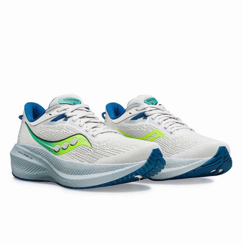 Women's Saucony Triumph 21 Running Shoes White / Mint | Australia S31547-M60