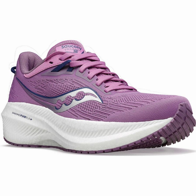 Women's Saucony Triumph 21 Running Shoes Purple / Indigo | Australia S51046-G65