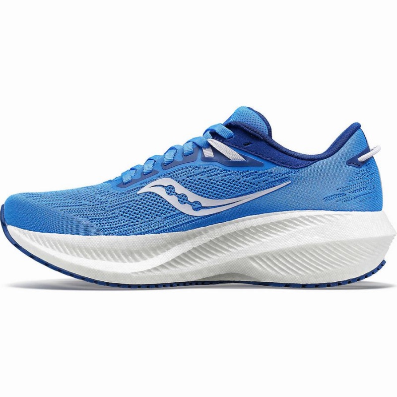 Women's Saucony Triumph 21 Wide Running Shoes Blue | Australia S21376-G40