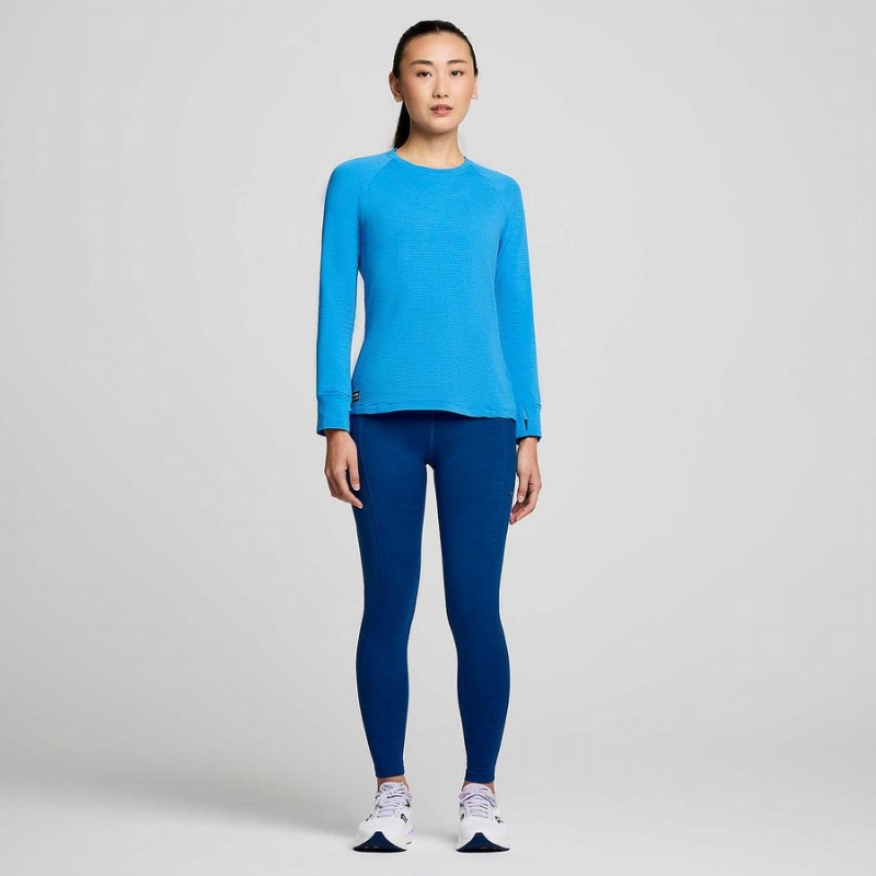 Women's Saucony Triumph 3D Crew T Shirts Blue | Australia S56820-J46