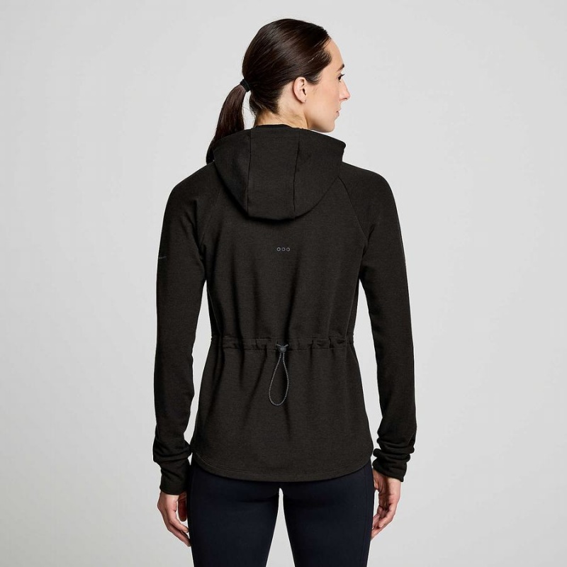 Women's Saucony Triumph Tunic Hoodie Black | Australia S18640-U93