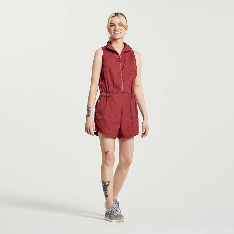 Women's Saucony Unwind Romper Jumpsuit Apple Butter | Australia S81025-Q92