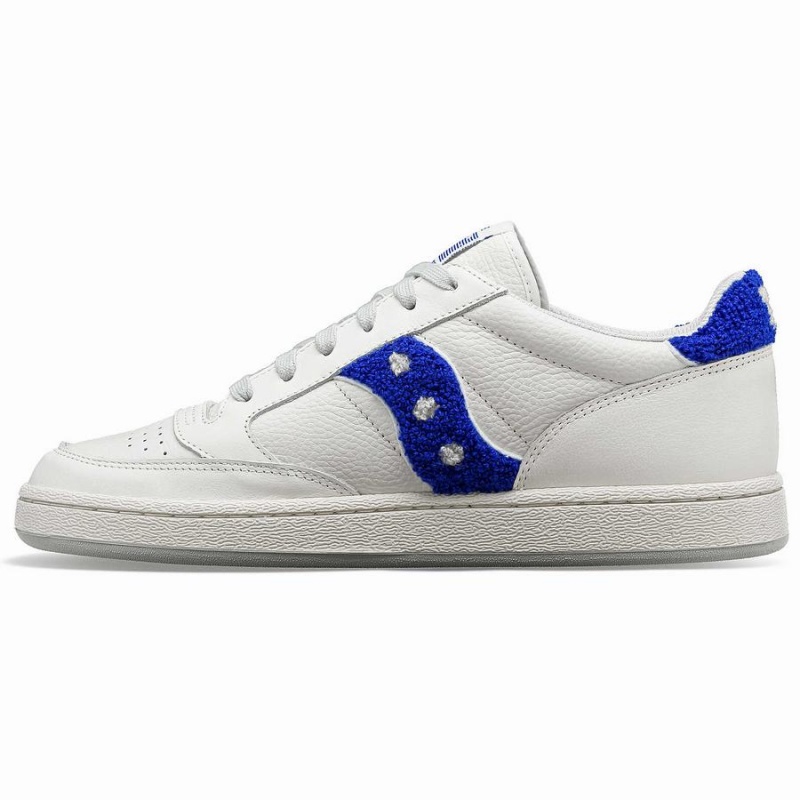 Women's Saucony X Maybe Tomorrow Jazz Court Varsity Sneakers White / Blue | Australia S71963-K93