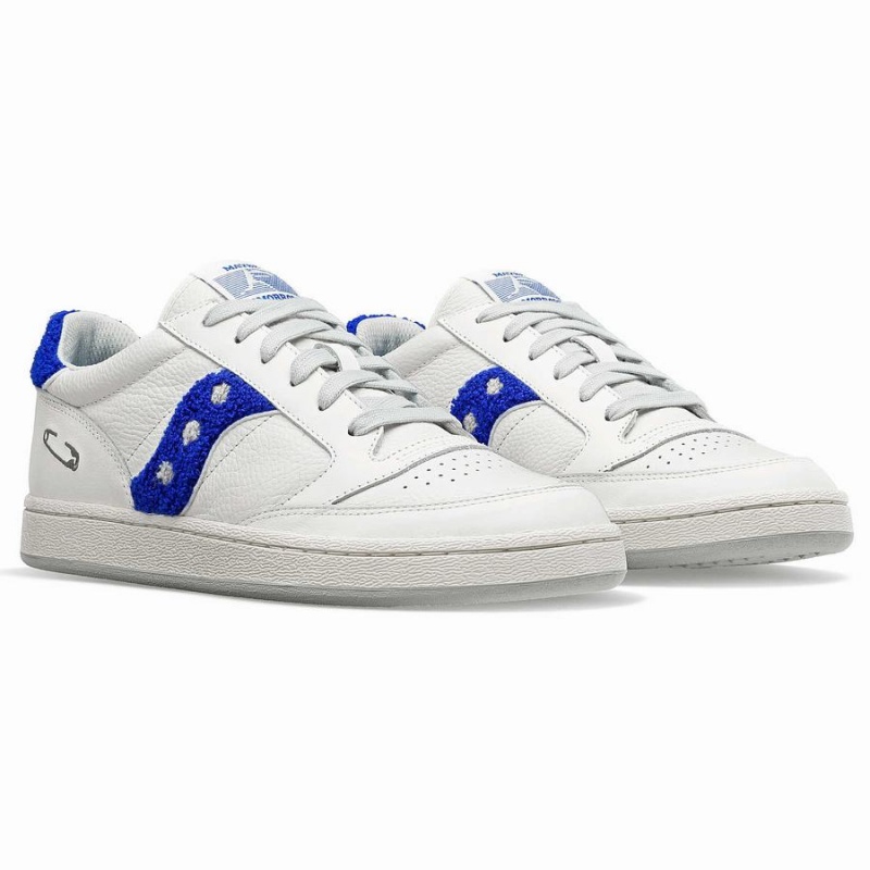 Women's Saucony X Maybe Tomorrow Jazz Court Varsity Sneakers White / Blue | Australia S71963-K93